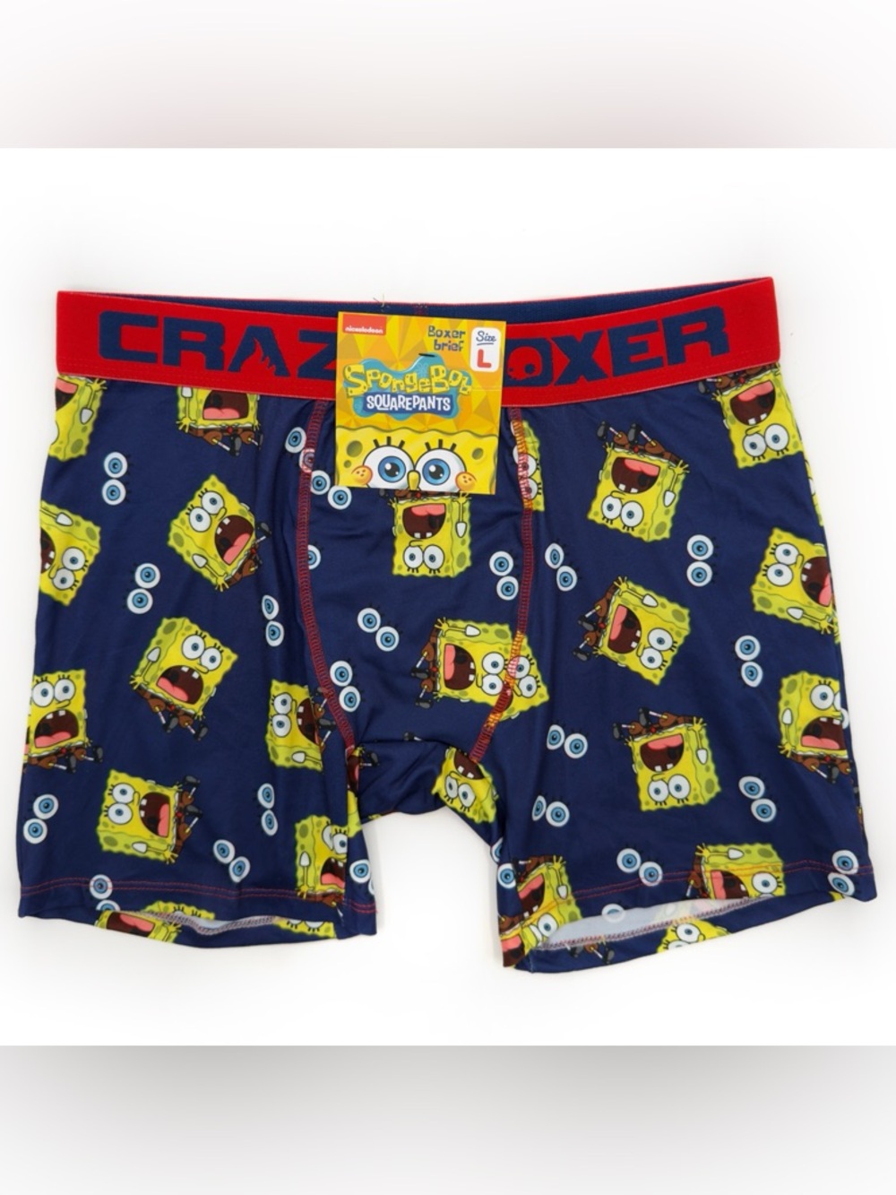 NWT New Spongebob Squarepants Crazy Boxer Briefs Mens Size Large Underwear Gift